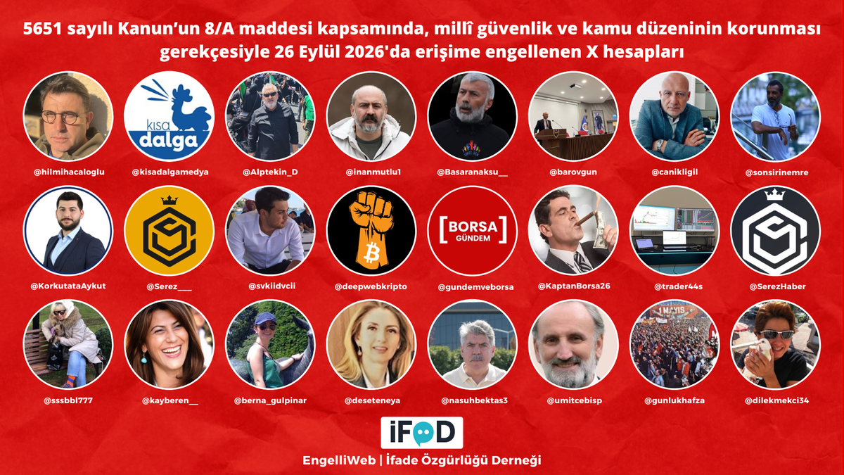 İFÖD, gazeteci ve akademisyenler dahil birçok X hesabının engellendiğini bildirdi