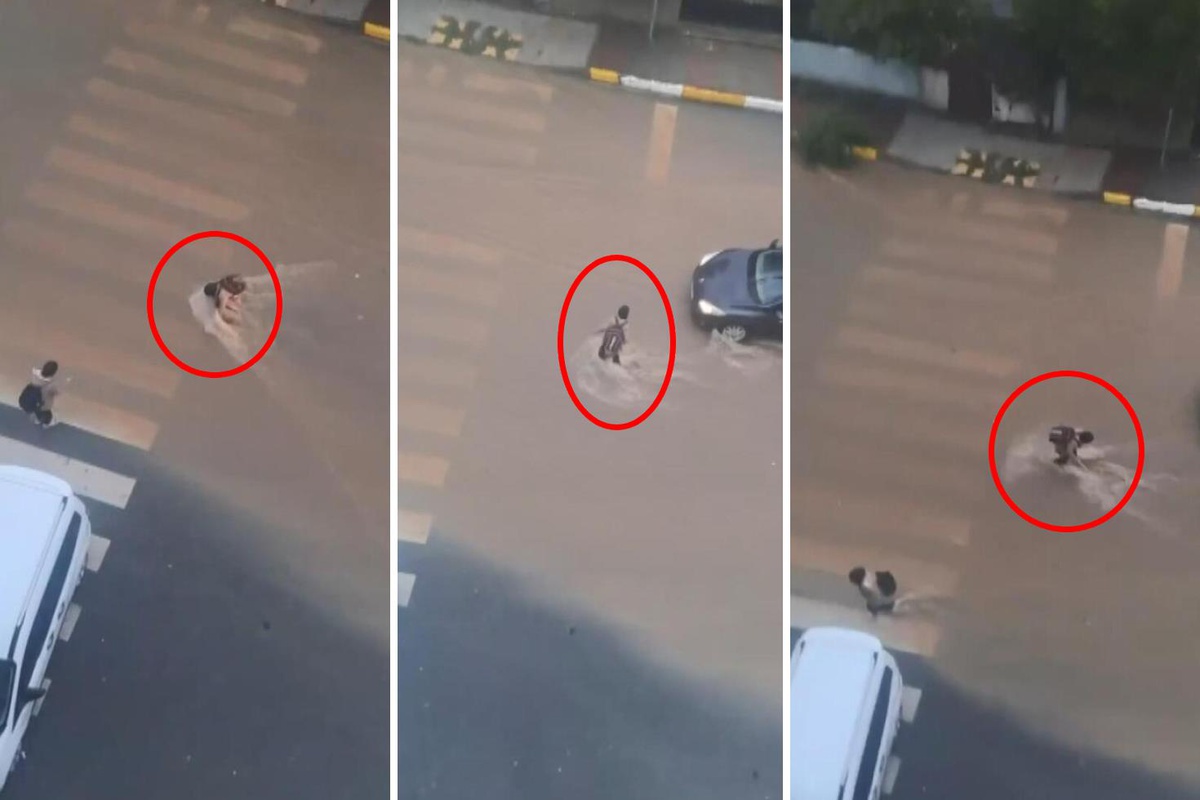Sultanbeyli'de dengesini kaybedip suya düşen çocuğa sürücü camdan el uzattı