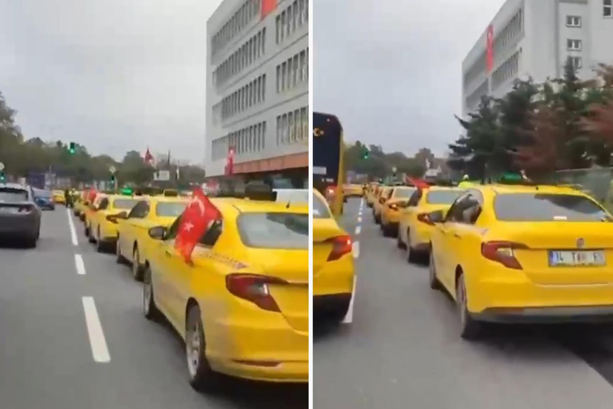 İstanbul'da taksiciler eylemde! Martı TAG'ın ofisi önünde toplanıyorlar