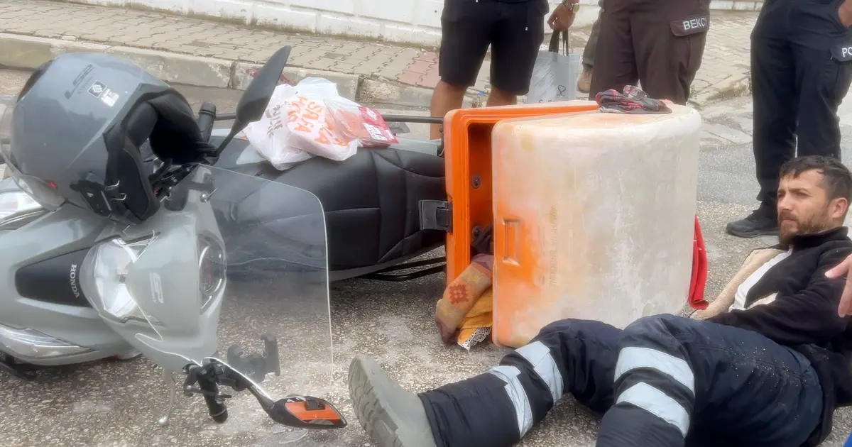 Bursa’da motosikletli kuryenin ani freni kazayla bitti!