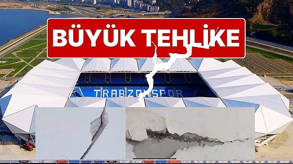 Trabzonspor'un Akyazı Stadı'nda görülen çatlaklar büyük tehlike oluşturuyor. Stadın durumu belirsizliğini koruyor.