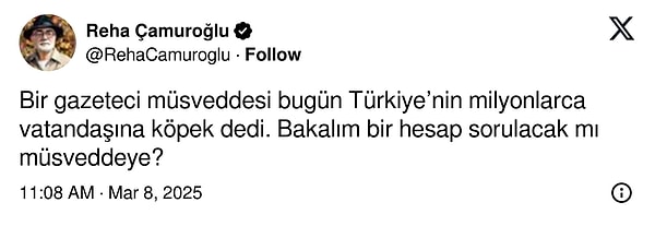 Tepki gösterenler arasında AKP'li isimler de vardı. Eski AKP Milletvekili Reha Çamuroğlu: