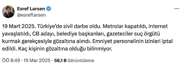 Bazı kişiler bunu sivil darbe olarak değerlendiriyor.