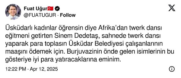 Üsküdar Belediyesi’ndeki maaş tartışmalarına gazeteci Fuat Uğur'dan çarpıcı bir yanıt geldi.