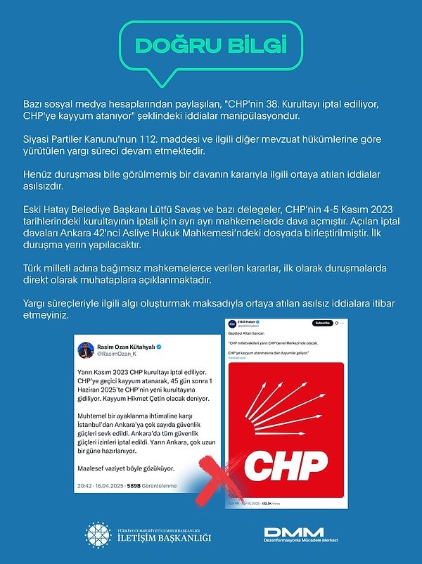 İletişim Başkanlığı ise Rasim Ozan Kütahyalı'yı yalanladı.