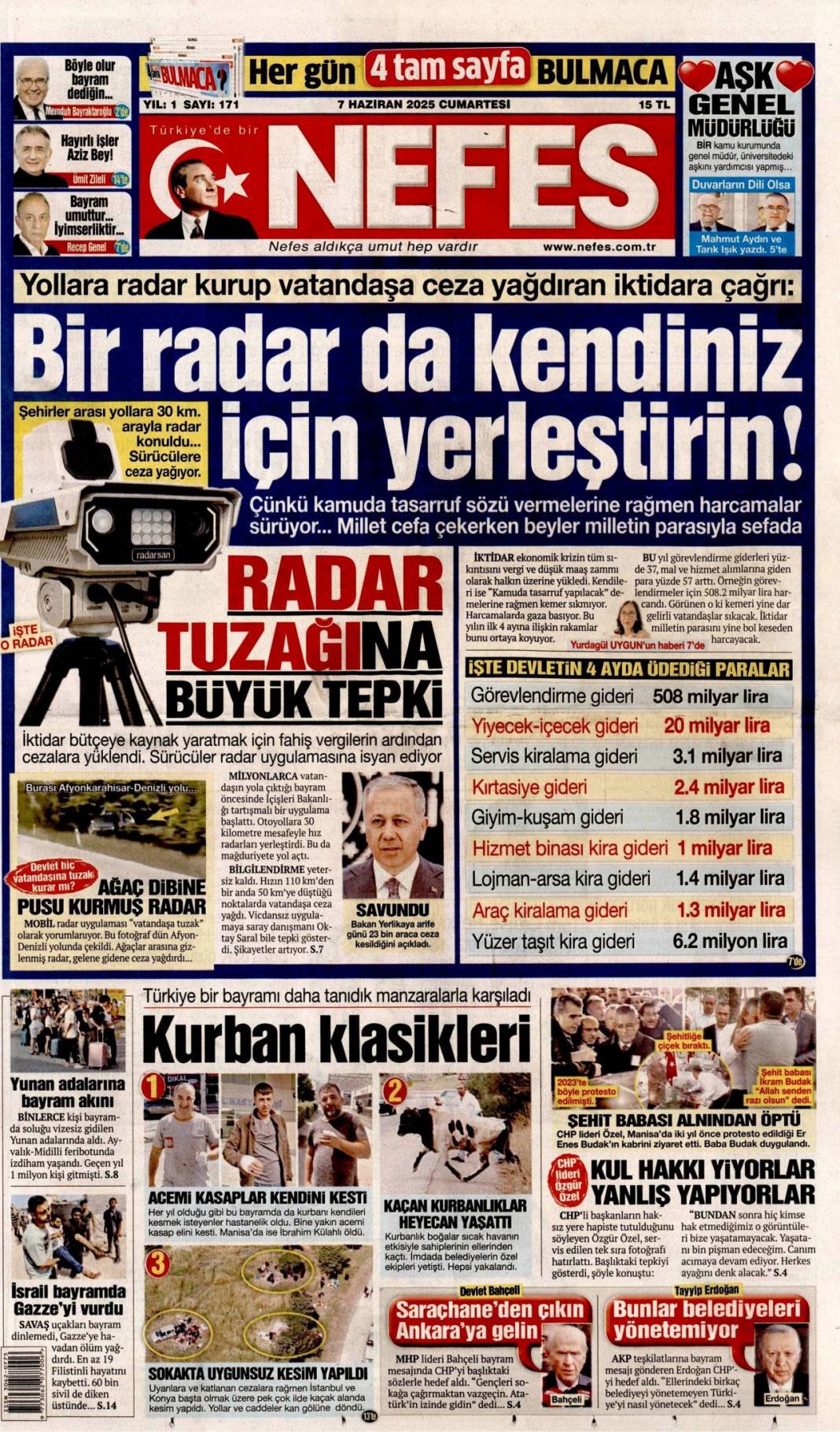 Bugün manşetlerde ne var? İşte 7 Haziran'ın dikkat çeken başlıkları 3