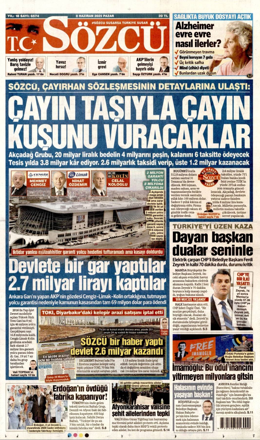 Günün manşetleri: 8 Haziran'da gazeteler hangi başlıkla çıktı? 7
