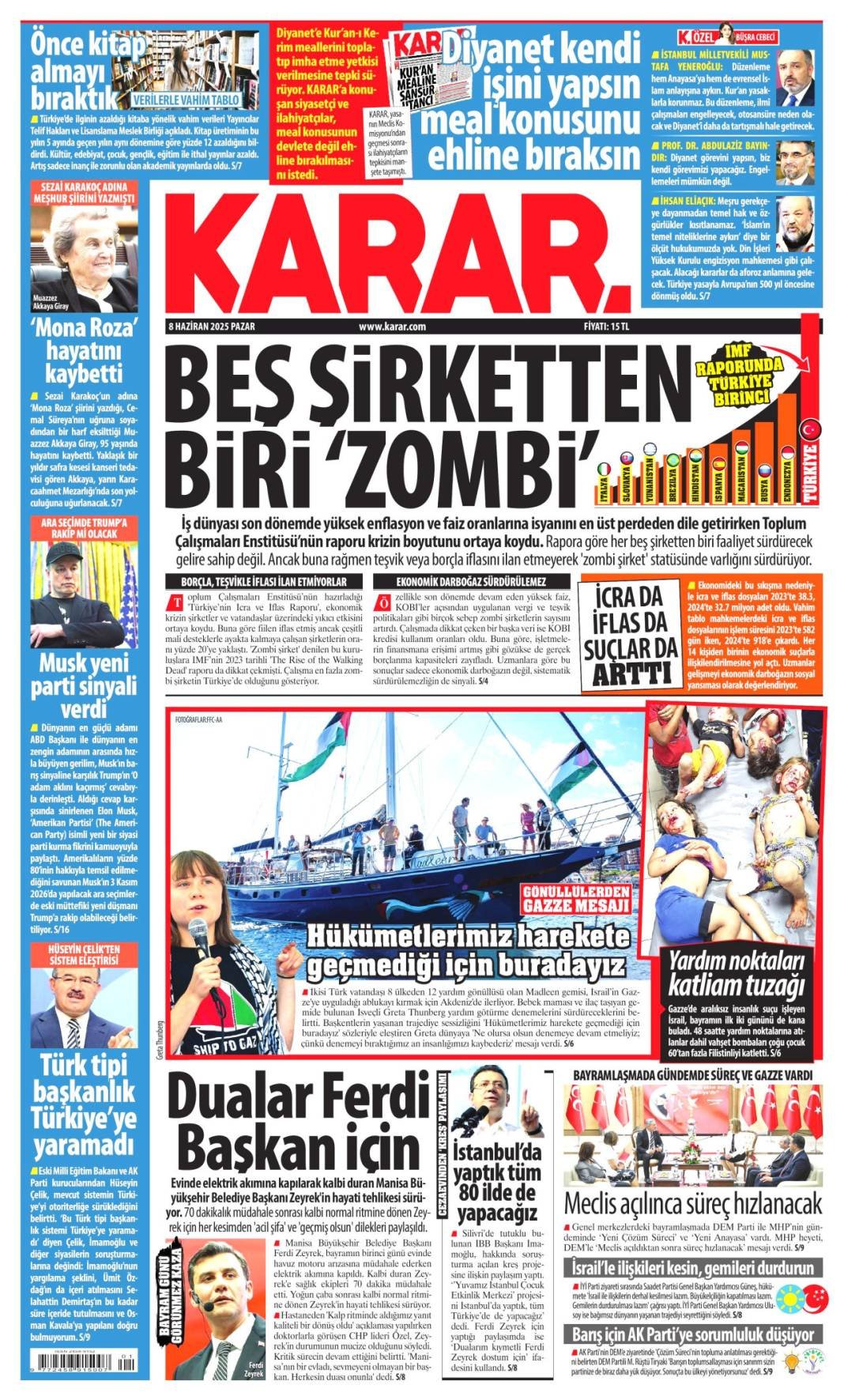 Günün manşetleri: 8 Haziran'da gazeteler hangi başlıkla çıktı? 14
