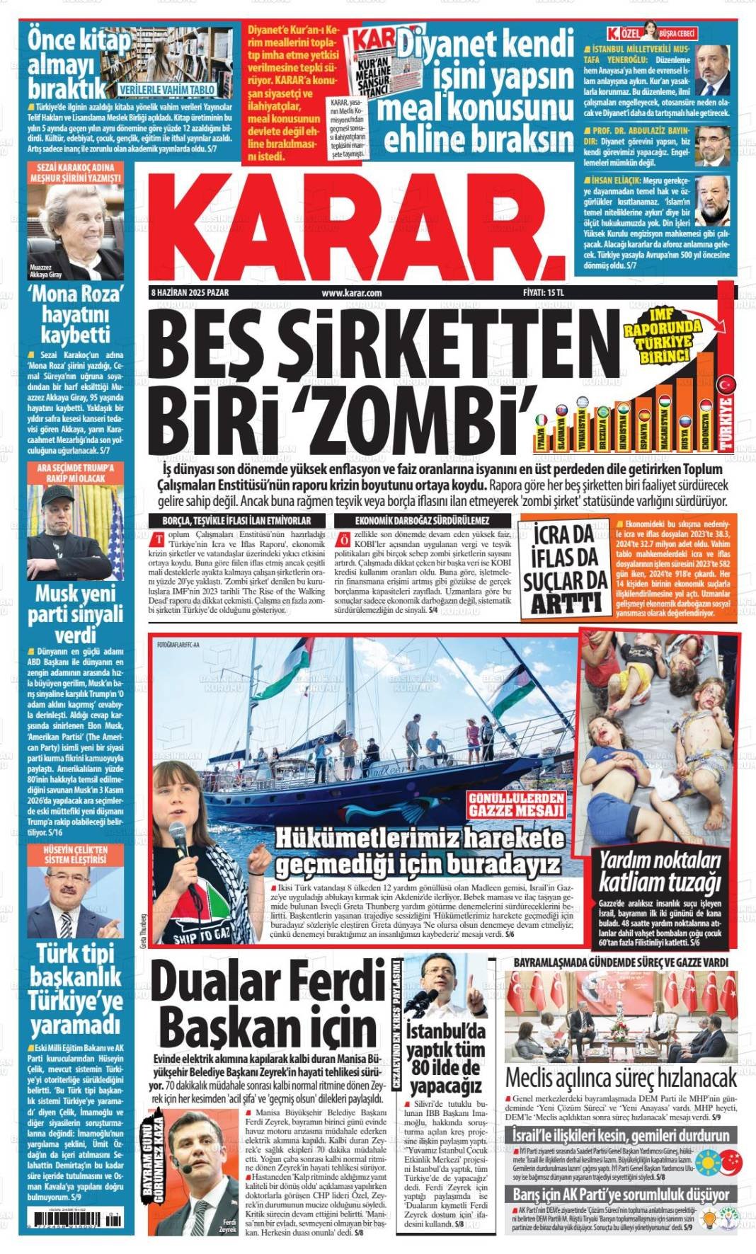 Bugün gazeteler hangi başlıkla çıktı? İşte 9 Haziran'ın manşetleri... 6