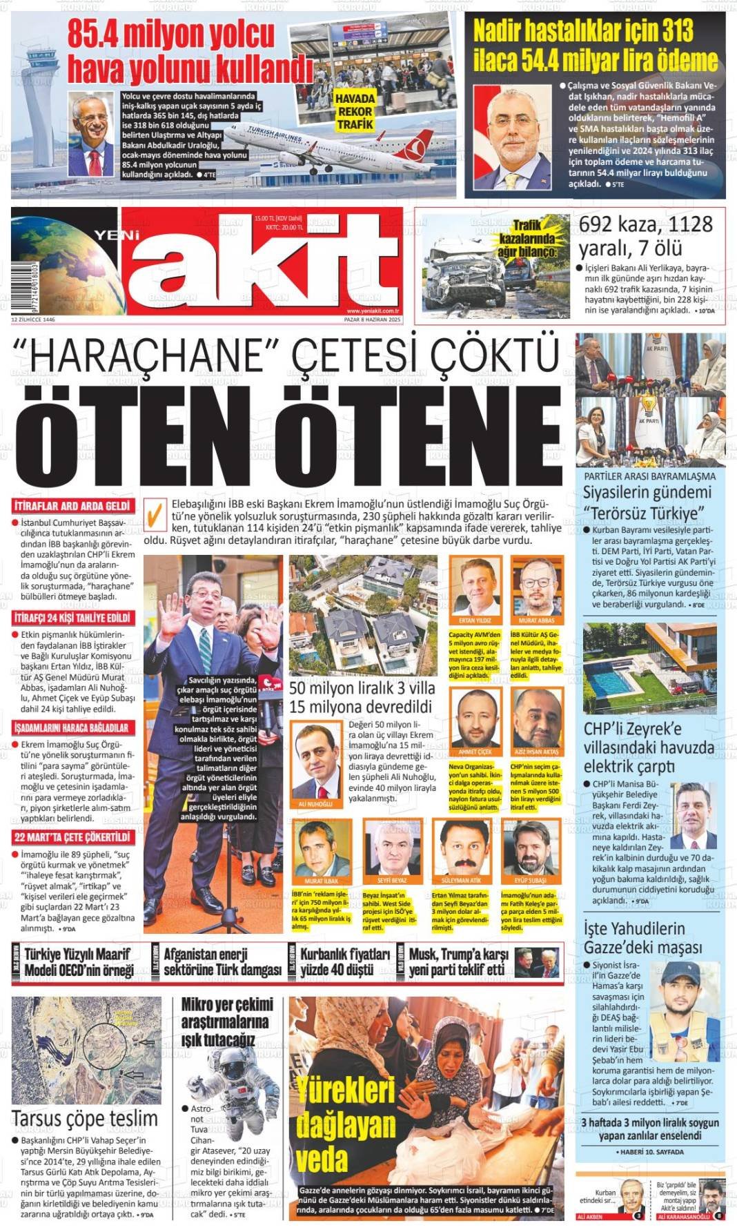 Bugün gazeteler hangi başlıkla çıktı? İşte 9 Haziran'ın manşetleri... 11