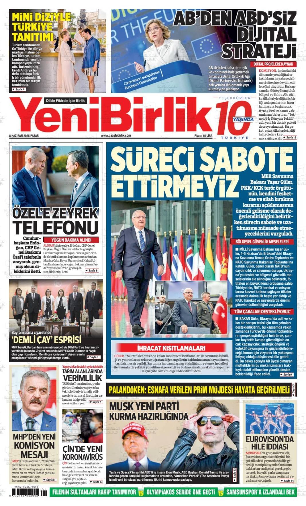 Bugün gazeteler hangi başlıkla çıktı? İşte 9 Haziran'ın manşetleri... 14