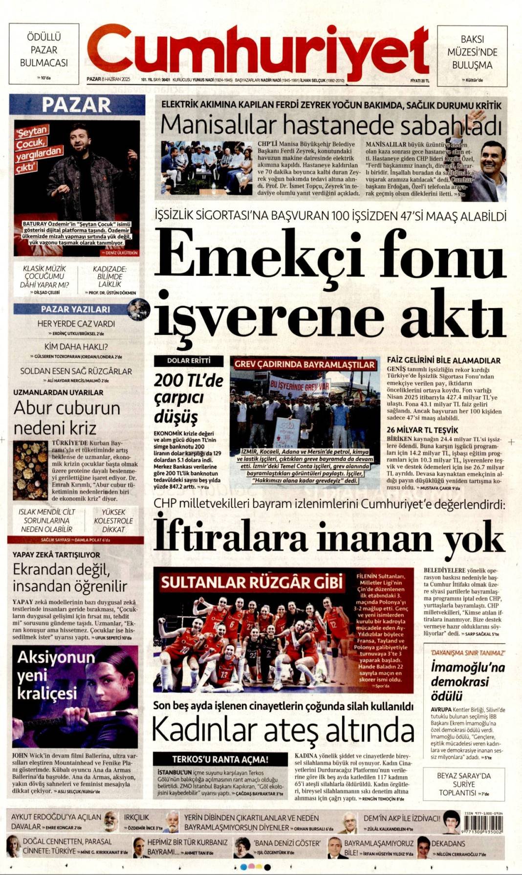 Günün manşetleri: 8 Haziran'da gazeteler hangi başlıkla çıktı? 1