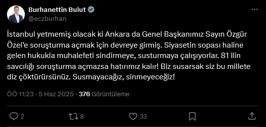 Burhanettin Bulut Açıklama