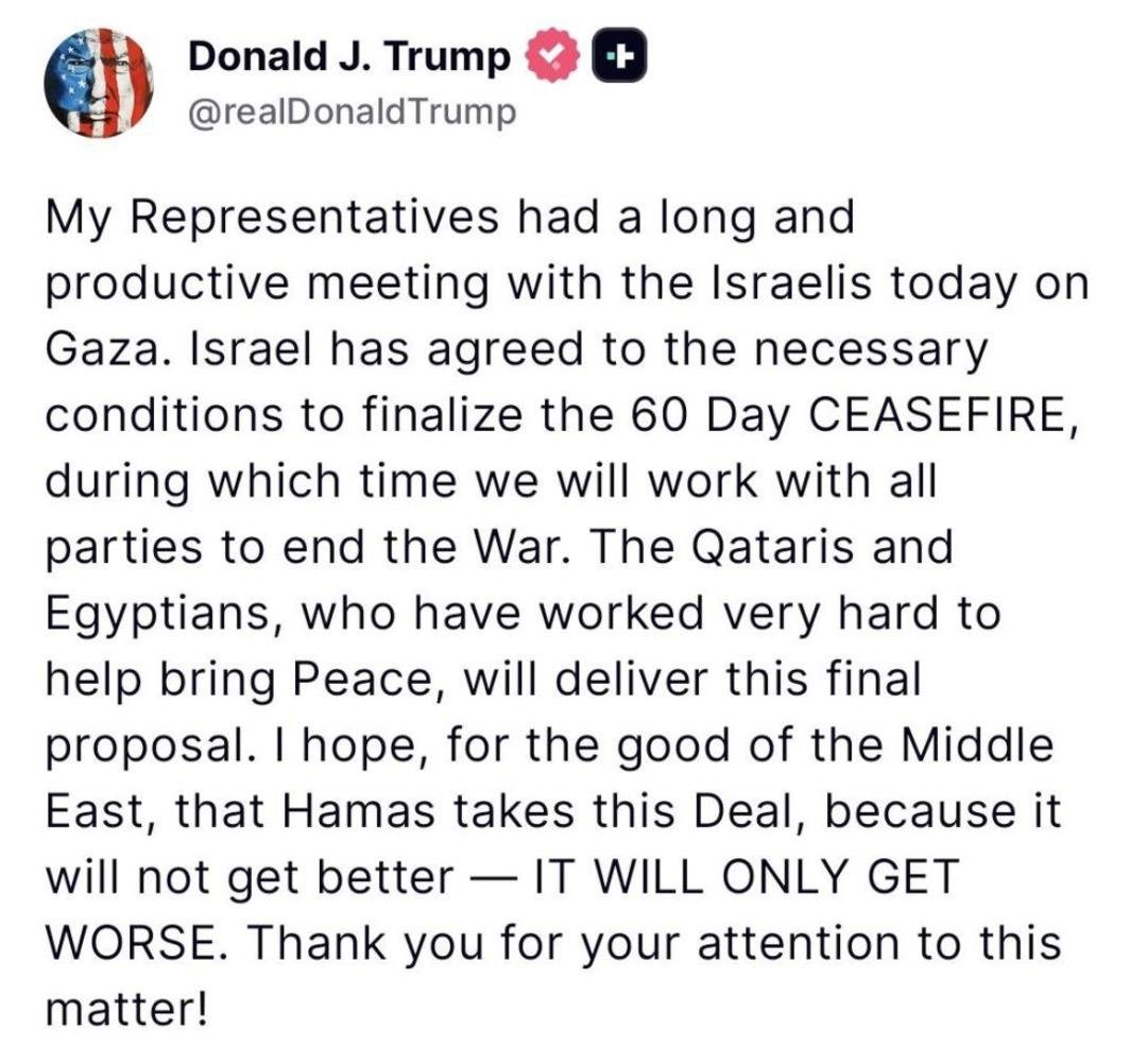 ABD Başkanı Trump tan Gazze açıklaması! İsrail kabul etti diyerek duyurdu: Kabul etmezlerse... 2