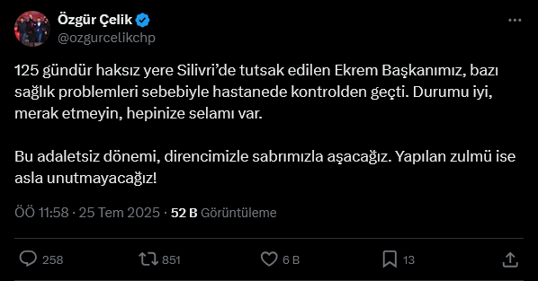 Özgür Çelik'in açıklaması