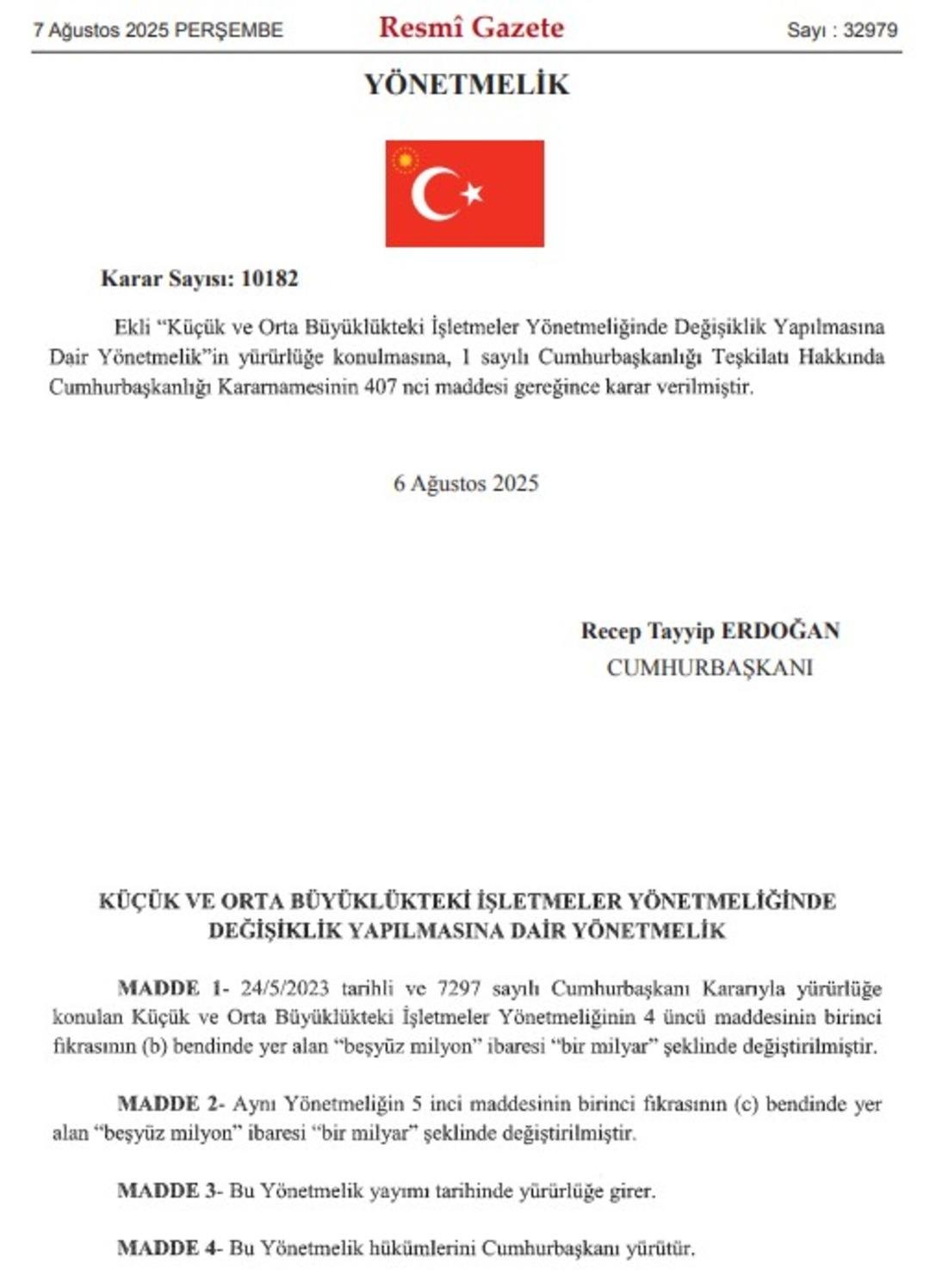 KOBİ tanımı değişti! Karar Resmi Gazete de, işletmeleri ilgilendiriyor... 1 milyar TL ye yükseldi 2